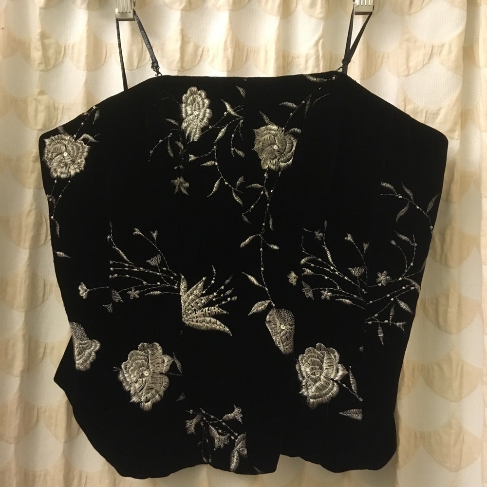 Chetta B Silk Velvet Bustier